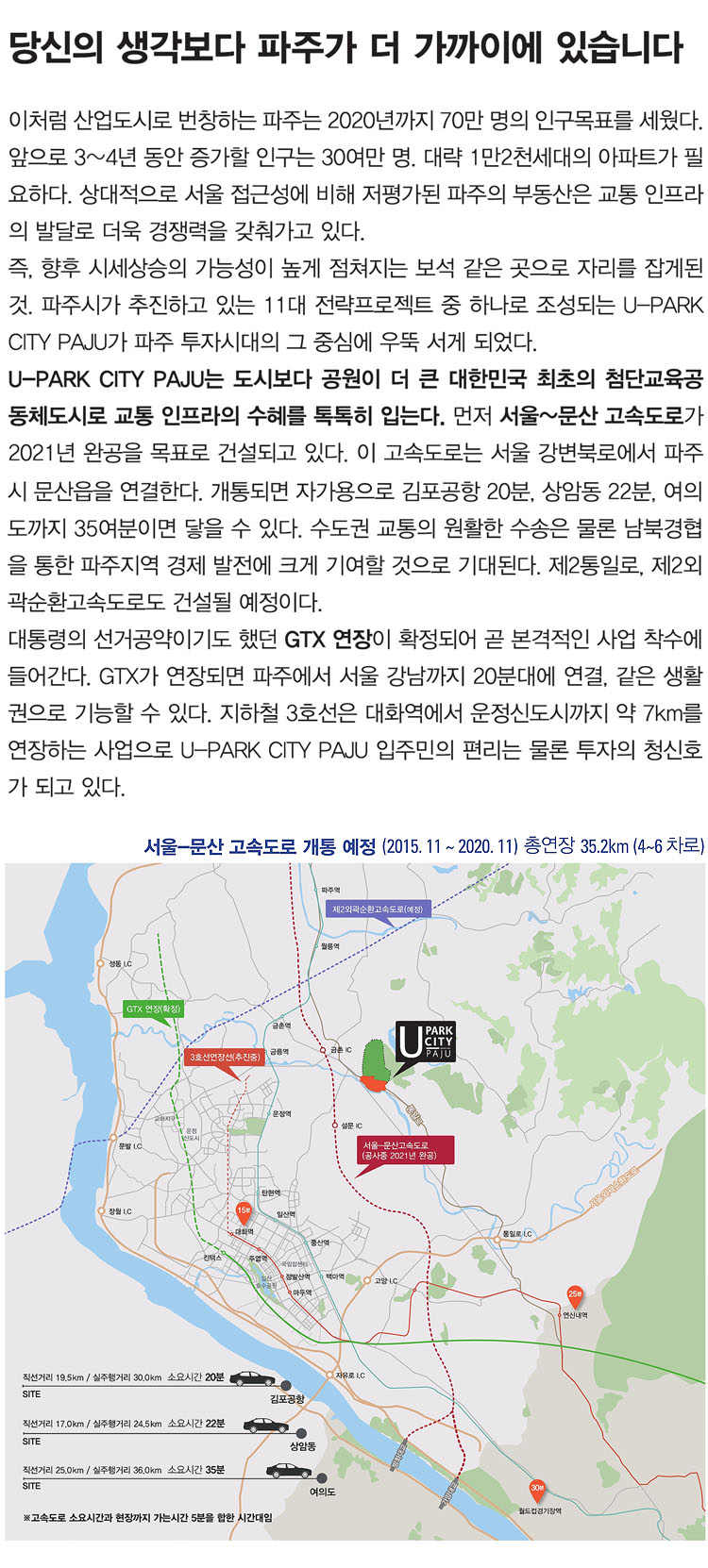 유파크시티 주요교통 분석